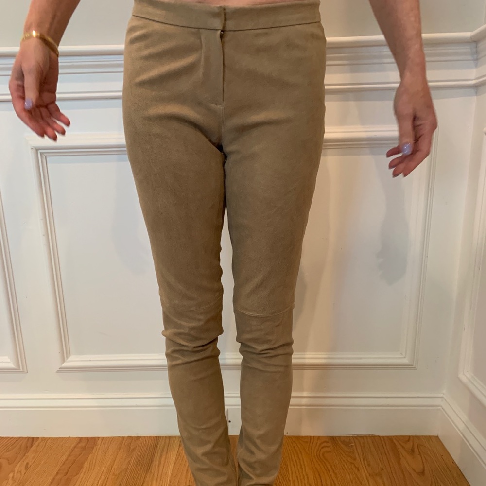 Theory Tan Suede Pants size 2